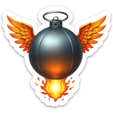  Lit Bomb with wings sticker