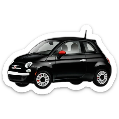 black 2010’s fiat 500 sticker