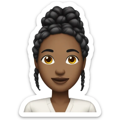 black woman with black braids and lashes sticker