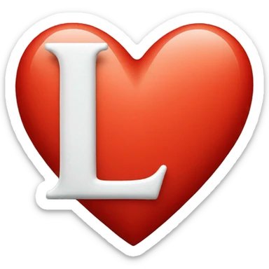 Red heart with the letter L in it  sticker