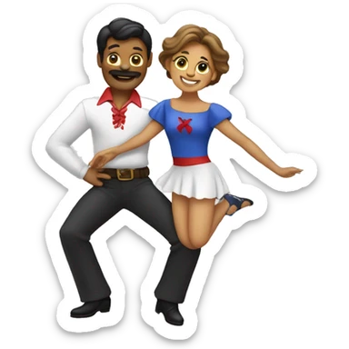 Pareja bailando cueca chilena sticker