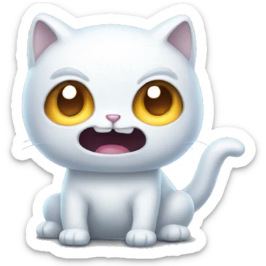 A cute cat portraying a frightening ghost sticker
