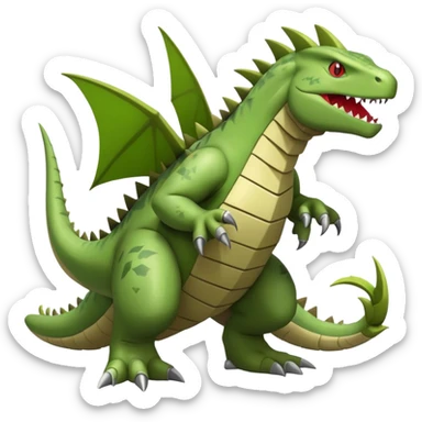 Flygon-Tyranitar-Fraxure-hybrid-creature, (full body) sticker