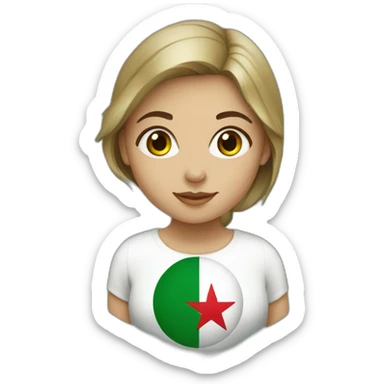 Girl with algeria flag sticker