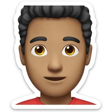 Guy with red t-shirt black hair light skin blue eye sticker