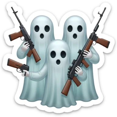 Fantasmas con un fusil sticker
