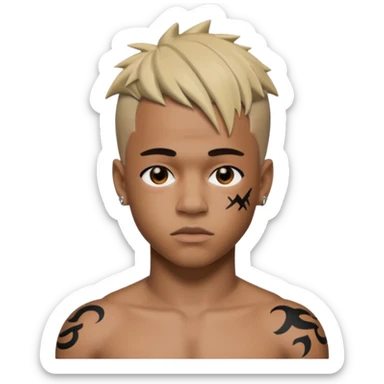 создай 3 д используя лицо XXXTENTANSION sticker