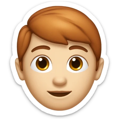 Crea un avatar de medio cuerpo de un nutricionista pelirrojo con ojos grandes y de color marrón rron, cara fina, pelo corto, empieza por ahí y vamos refinando el resultado  sticker