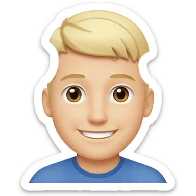 men with short blond hair smiling  sticker