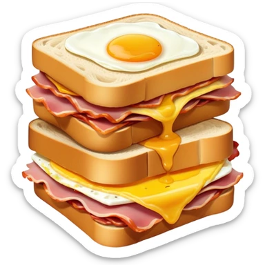 Egg bacon and ham sandwich  sticker