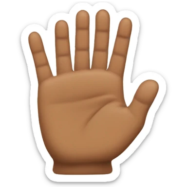 brown hand with thumb, index, and middle fingers up only sticker
