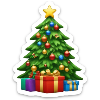 christmas tree with presents  sticker
