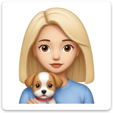 girl and dog posing cute sticker