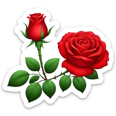 Realistic rose sticker