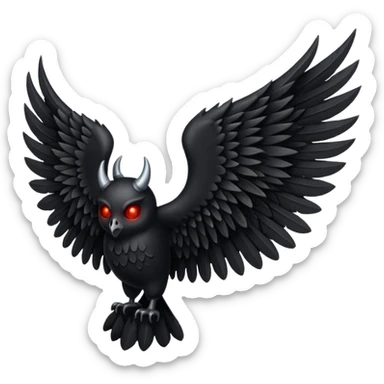 black and white devil wing sticker