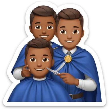 Barber cutting boys hair sticker