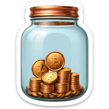 jar with a one coins sticker