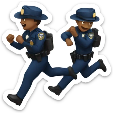 a cop running sticker