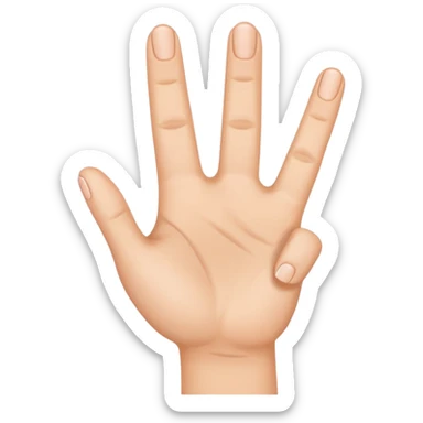 Make a hand (skin complexion) with 4 fingers up, with the thumb tuck in. I SAID 4 FINGERS UP AND THUMB TUCKED IN, NOT OUT sticker