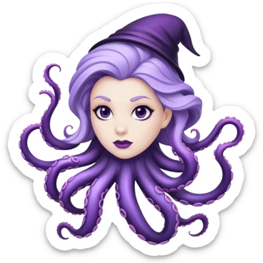 Ursula sea witch with tentacles sticker