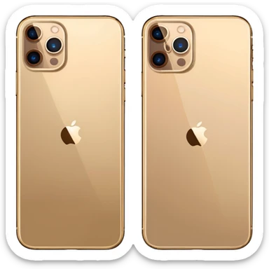 Gold iPhone 16 Pro Max, frontview and rearview sticker