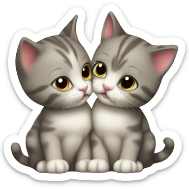 Kissing kitten sticker