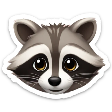 Raccoon in love with flowers sticker