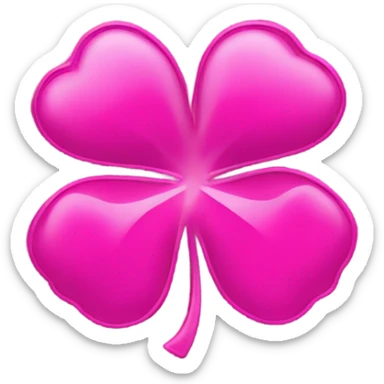 Hot pink 4 leaf clover  sticker