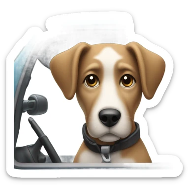 Dog driving a van sticker