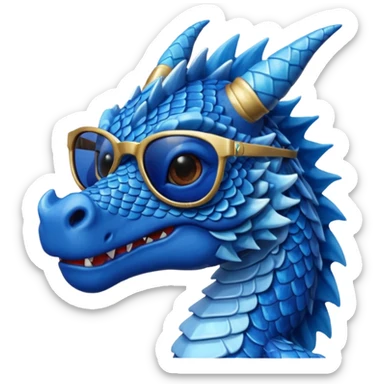blue dragon wearing sunglasses sticker