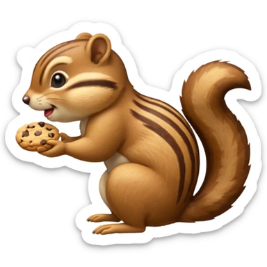 side view of this iphone chipmunk emoji eating cookie; 🍪 use the SAME iphone ios cookies / chipmunk sticker