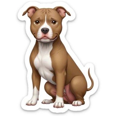 pit bull grey-brown sticker