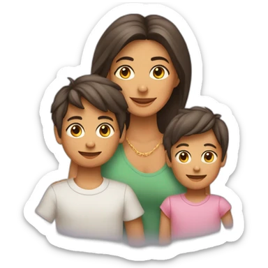 Mãe Atípica filho cadeirante e dois filhos meninos felizes  sticker