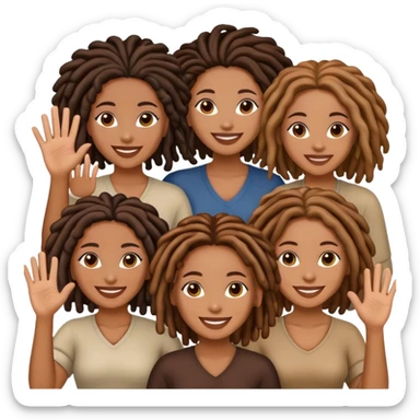 Black women with locs saying hi sticker