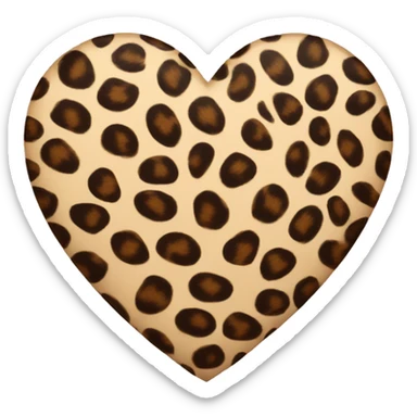 Leopard print heart sticker