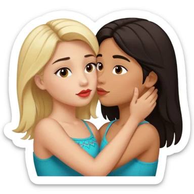 Cute Mexican kissing blonde girl sticker