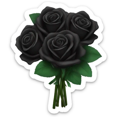 Black rose bouquet sticker