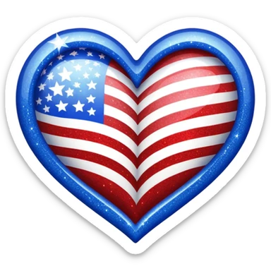 Fourth of July heart sticker
