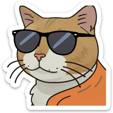 Cat with sunglasses sticker