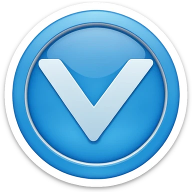 A check mark in a completely blue circle like a max sticker