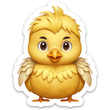 A chick with neat feathers sticker