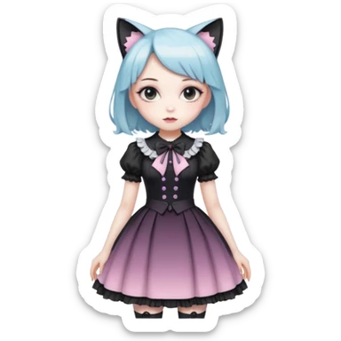 Gorgeous Edgy Kawaii Lolita Gradient Beautiful Anime Emo CatLady sticker