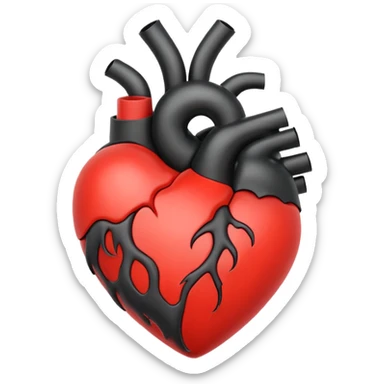 heart with black smoke and shadow sticker