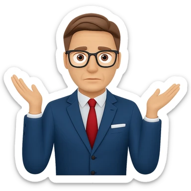 Add glasses to Keir Starmer headshot standing emoji, keep the background transparent. Maintain the original style and transparent background. sticker