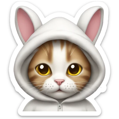 Cat in a bunny costume sticker