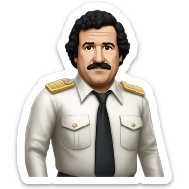 Pablo escobar qui serre la main de Emanuelle Macron sticker