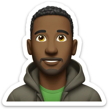 casual outdoor portrait of male with weed sticker