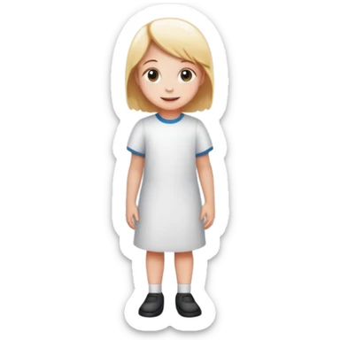 child standing proudly in a clean room, cheerful and organized sticker