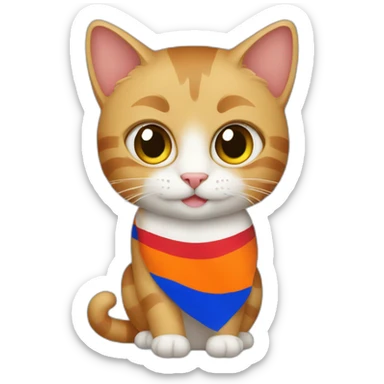 Cat with Armenia 🇦🇲 flag sticker