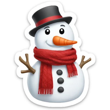 Snowman with red scarf  sticker